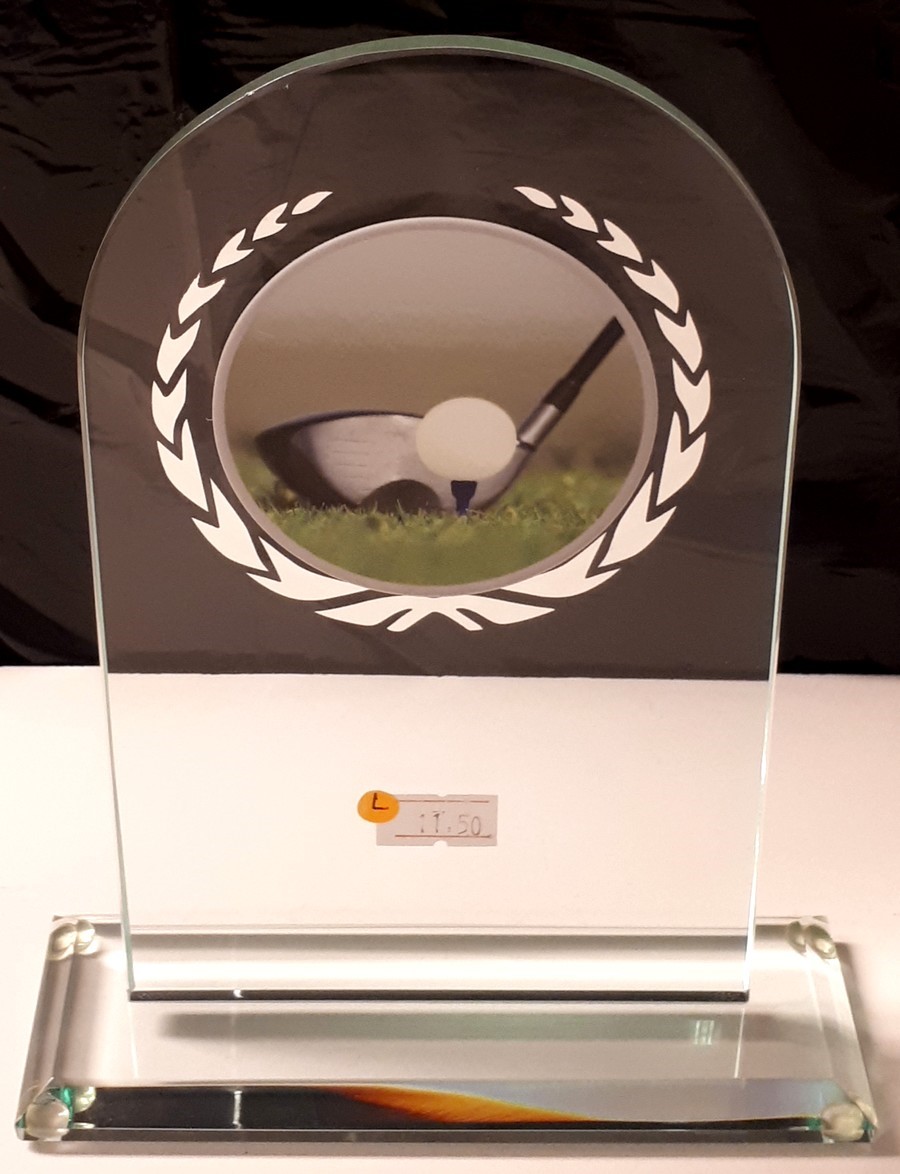 GLU-GO04 Glasstandaard Golf LAATSTE OP=OP!!